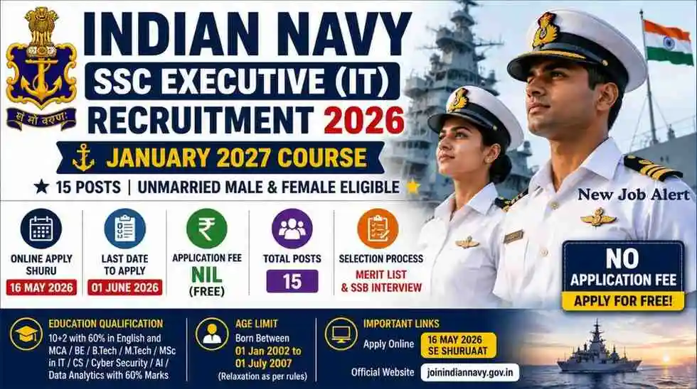 Indian Navy SSC Executive IT Recruitment 2026