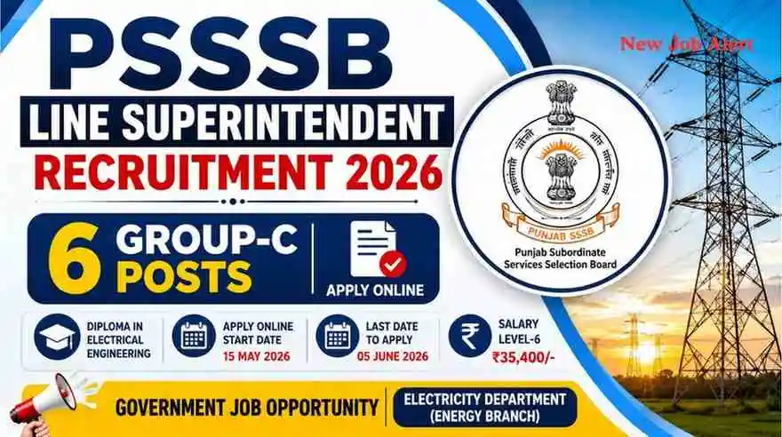 PSSSB Line Superintendent Recruitment 2026 Notification Out