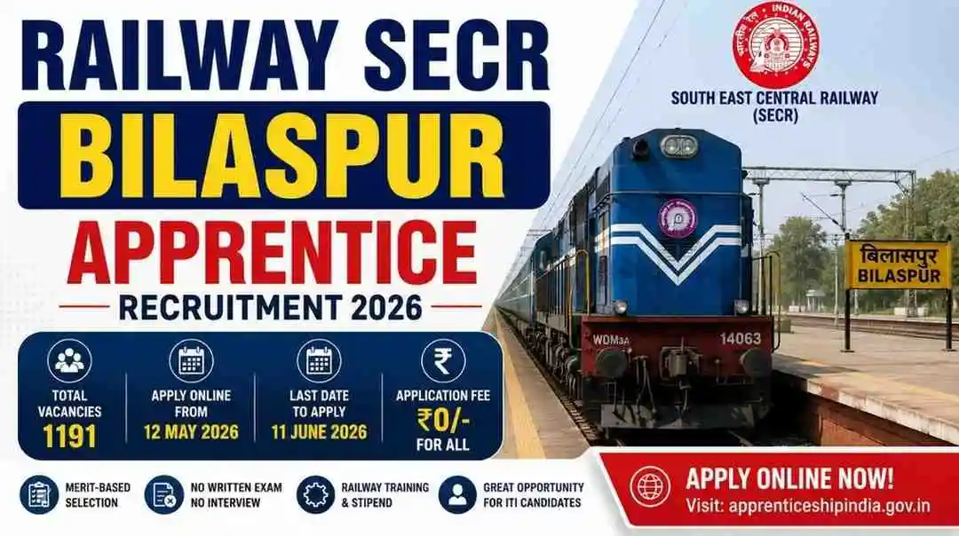 Railway SECR Bilaspur Apprentice Recruitment 2026
