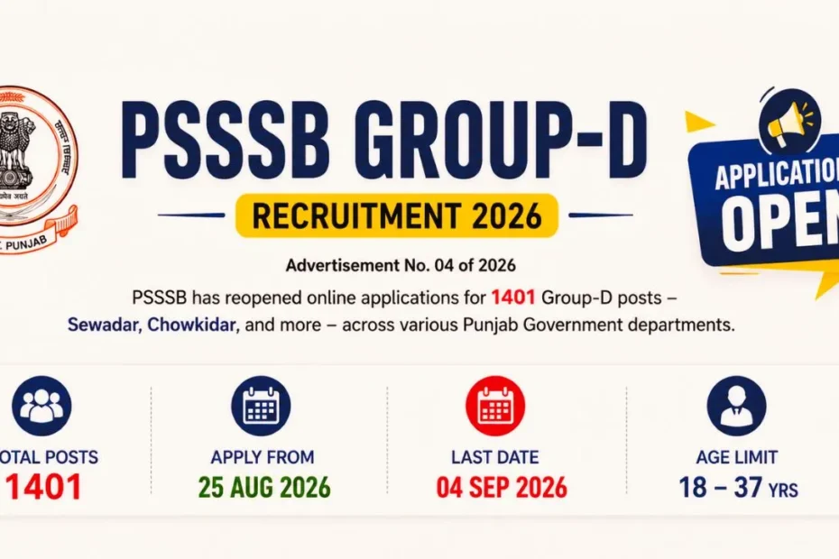 PSSSB Group D Recruitment 2026